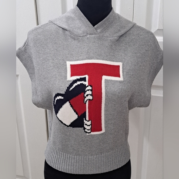 NWT Tommy Hilfiger Peeking Cropped Sweater With A Hood    Size S - Picture 1 of 8
